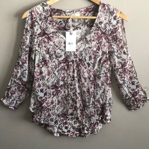 New NWT Lucky Shirt with Sheer Overlay, XS